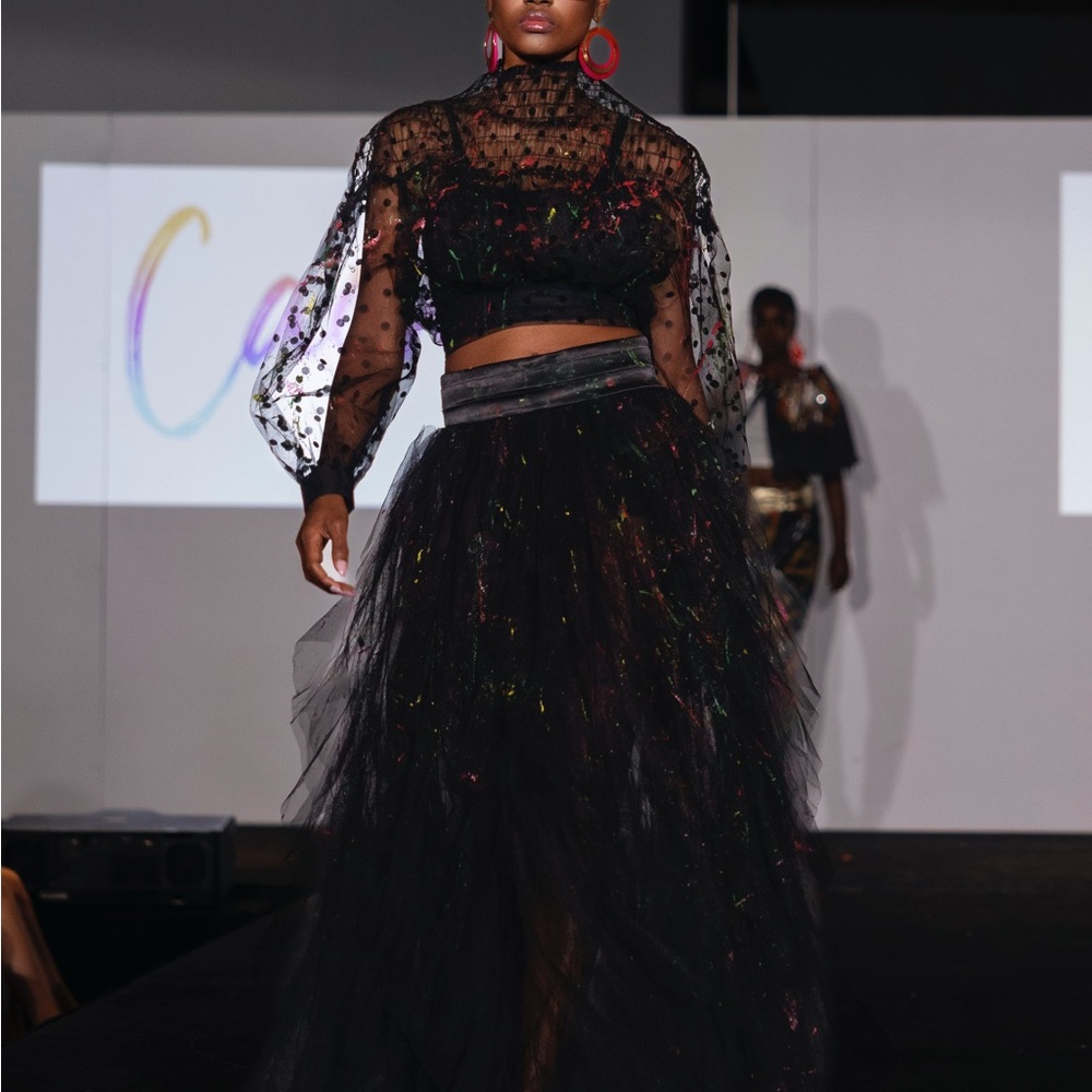 Elegant Black Tulle Skirt (Splash) B.A.D. Collection